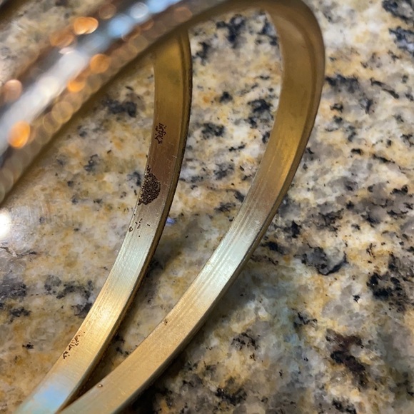 Sparkly Bronze And Crystal Bangle Bracelet Set - Picture 10 of 10
